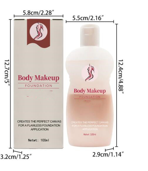 Body Makeup Liquid Cover Skin Spots Blemishes Tattoo Natural Moisturizing Long Lasting Foundation