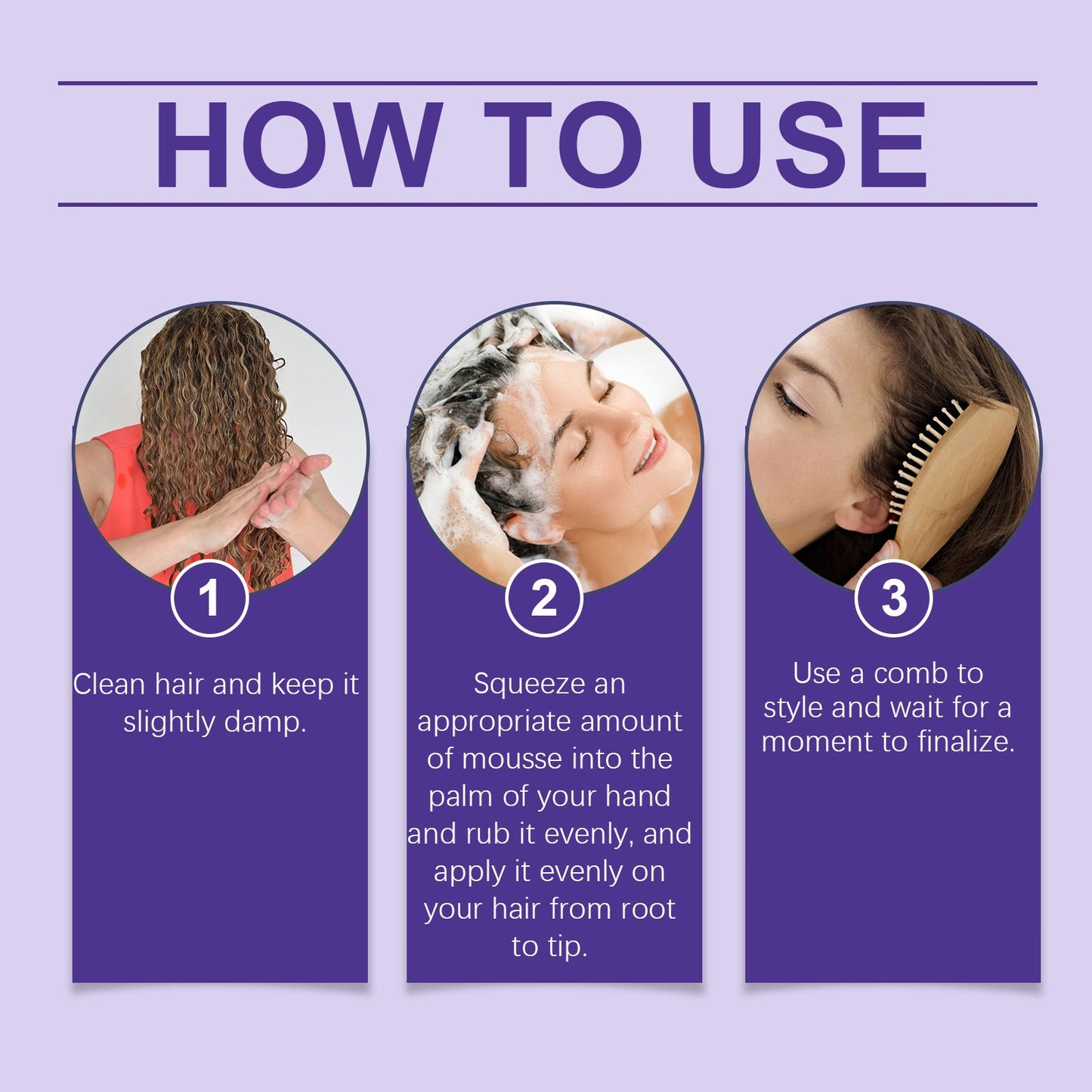 Volumizing Styling Mousse For Curly Hair, Single Bottle 100ML-3.38FL.OZ, Beeswax, Avocado Oil, Curly Hair Styling, Soft And Elastic Curl Styling