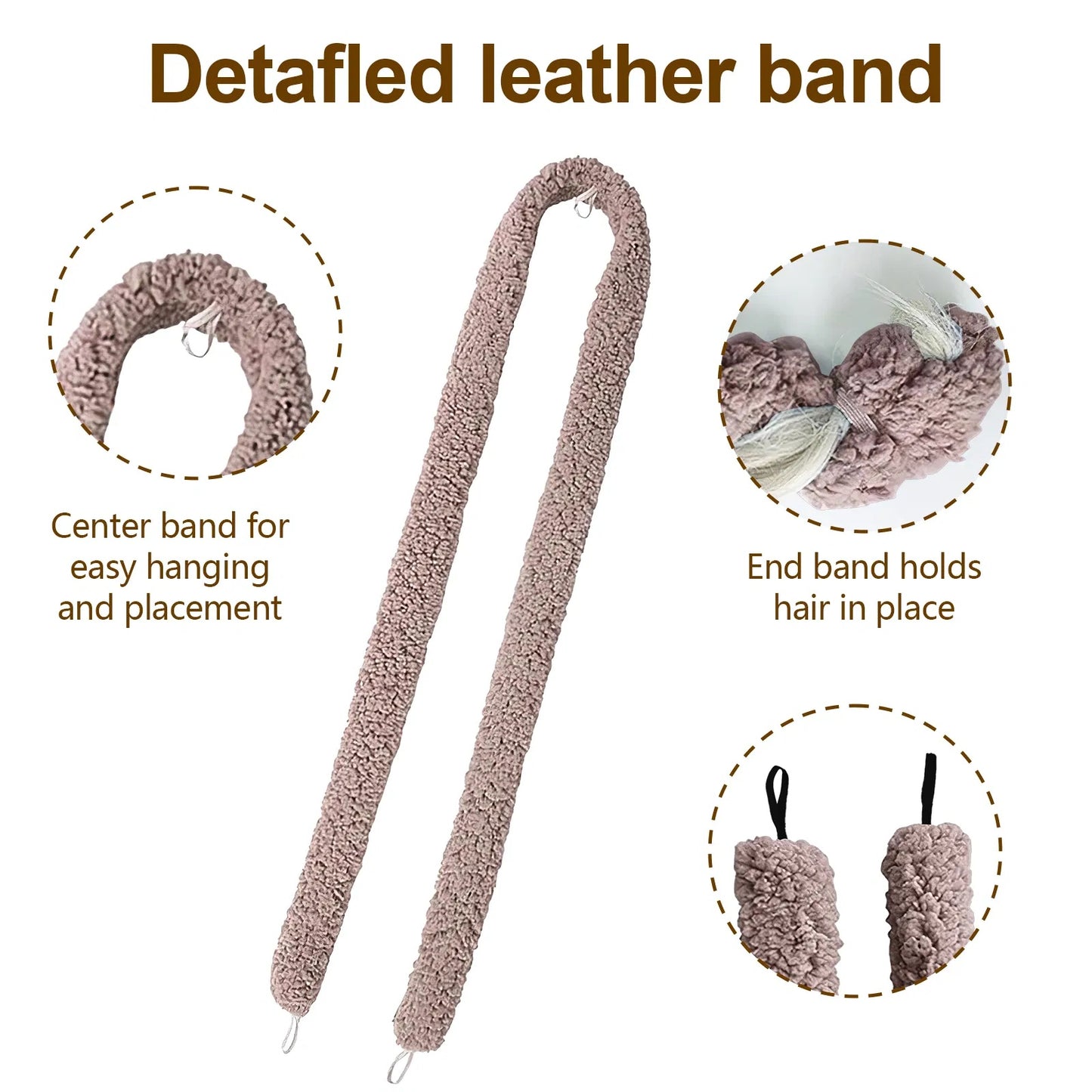 Satin Heatless Hair Curler, Lazy Natural Soft Wave DIY Heatless Curls For Sleep In Overnight, For All Hair Types - Light Brown