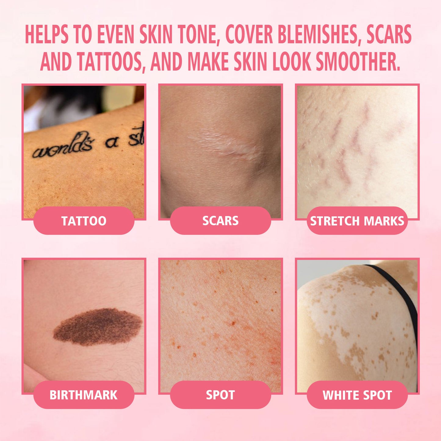Body Makeup Liquid Cover Skin Spots Blemishes Tattoo Natural Moisturizing Long Lasting Foundation