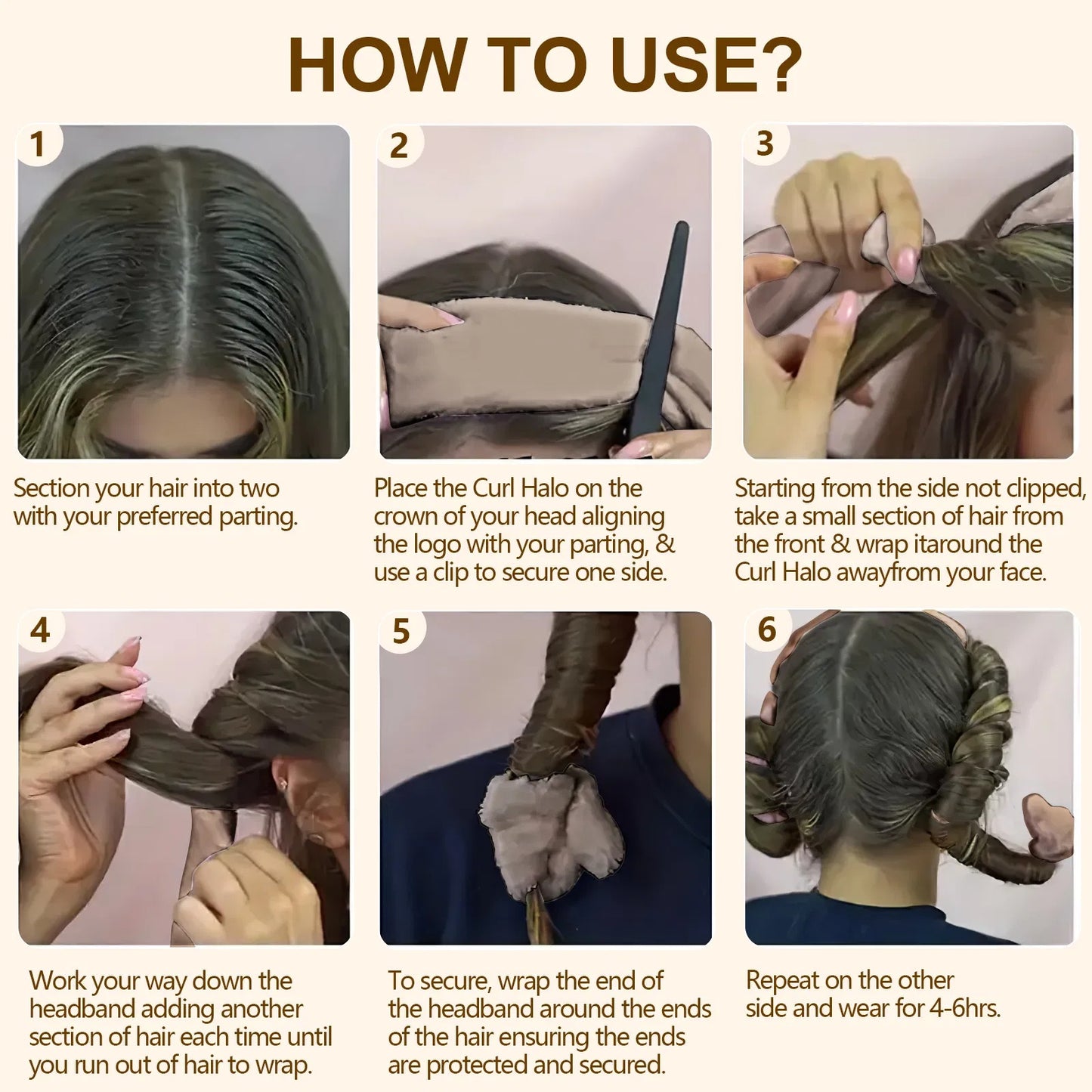Satin Heatless Hair Curler, Lazy Natural Soft Wave DIY Heatless Curls For Sleep In Overnight, For All Hair Types - Light Brown
