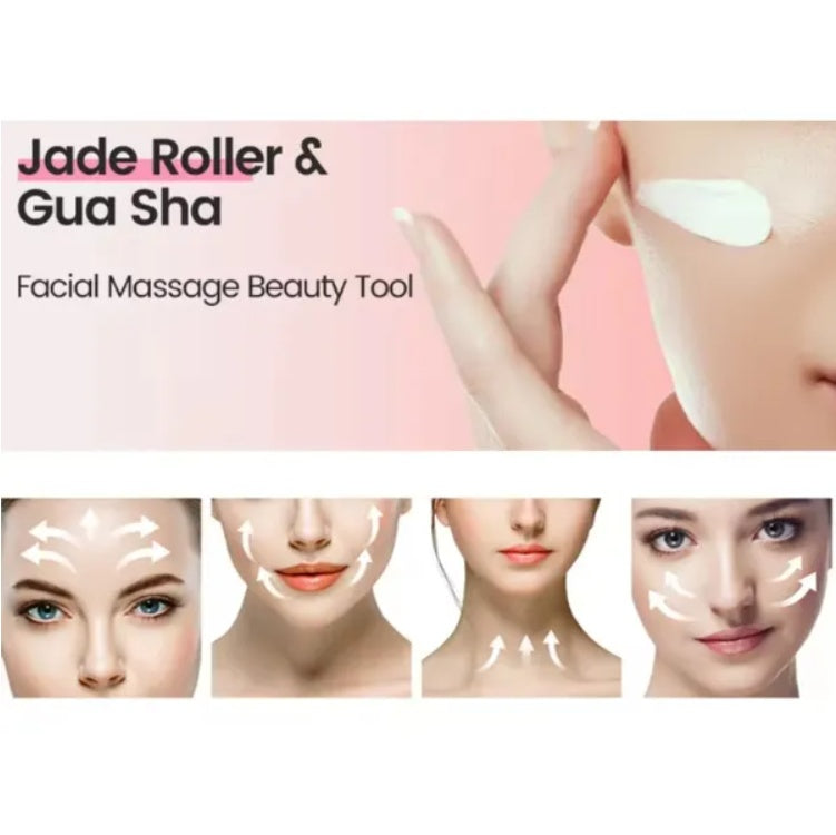 Gua Sha Board 2PCS Massage Stone For Facial Body Skincare Roller Scraping Massager Natur al Resin Facial Lifting Scraper Neck Anti Wrinkle Massager Tool