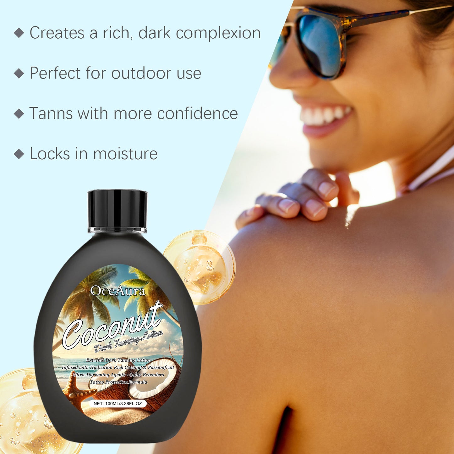 Bronze Skin Black Lotion Beach